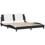 Estructura de cama con cabecero cuero sintético negro y blanco de vidaXL, Camas y somieres - Ref: Foro24-3208203, Precio: 192...