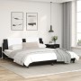 Bed frame with black and white synthetic leather headboard by vidaXL, Beds and slatted bases - Ref: Foro24-3208203, Price: 18...