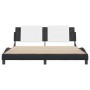 Estructura de cama con cabecero cuero sintético negro y blanco de vidaXL, Camas y somieres - Ref: Foro24-3208203, Precio: 192...