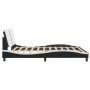 Bed frame with black and white synthetic leather headboard by vidaXL, Beds and slatted bases - Ref: Foro24-3208203, Price: 18...