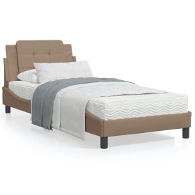 Cama con colchón cuero sintético capuchino 80x200 cm de vidaXL, Camas y somieres - Ref: Foro24-3208828, Precio: 248,99 €, Des...