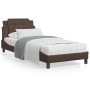 Cama con colchón cuero sintético marrón 90x200 cm de vidaXL, Camas y somieres - Ref: Foro24-3208840, Precio: 278,49 €, Descue...