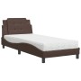 Cama con colchón cuero sintético marrón 90x200 cm de vidaXL, Camas y somieres - Ref: Foro24-3208840, Precio: 278,49 €, Descue...