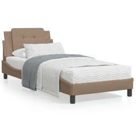 Cama con colchón cuero sintético capuchino 90x200 cm de vidaXL, Camas y somieres - Ref: Foro24-3208842, Precio: 261,99 €, Des...