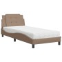 Bed with cappuccino synthetic leather mattress 90x200 cm by vidaXL, Beds and slatted bases - Ref: Foro24-3208842, Price: 284,...