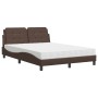 Bed with brown synthetic leather mattress 140x200 cm by vidaXL, Beds and slatted bases - Ref: Foro24-3208868, Price: 461,45 €...