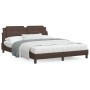 Cama con colchón cuero sintético marrón 160x200 cm de vidaXL, Camas y somieres - Ref: Foro24-3208875, Precio: 477,01 €, Descu...