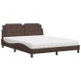 Bed with brown synthetic leather mattress 160x200 cm by vidaXL, Beds and slatted bases - Ref: Foro24-3208875, Price: 477,01 €...