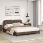 Bed with brown synthetic leather mattress 160x200 cm by vidaXL, Beds and slatted bases - Ref: Foro24-3208875, Price: 477,01 €...