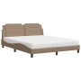 Bed with cappuccino synthetic leather mattress 160x200 cm by vidaXL, Beds and slatted bases - Ref: Foro24-3208877, Price: 436...