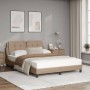 Bed with cappuccino synthetic leather mattress 160x200 cm by vidaXL, Beds and slatted bases - Ref: Foro24-3208877, Price: 436...