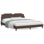 Cama con colchón cuero sintético marrón 180x200 cm de vidaXL, Camas y somieres - Ref: Foro24-3208882, Precio: 460,84 €, Descu...