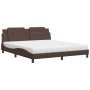 Cama con colchón cuero sintético marrón 180x200 cm de vidaXL, Camas y somieres - Ref: Foro24-3208882, Precio: 460,84 €, Descu...