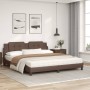 Bed with brown synthetic leather mattress 180x200 cm by vidaXL, Beds and slatted bases - Ref: Foro24-3208882, Price: 460,84 €...