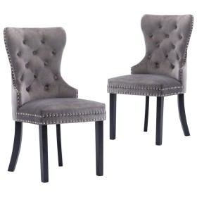 Gray velvet dining chairs 2 units by vidaXL, dining chairs - Ref: Foro24-287959, Price: 293,99 €, Discount: %