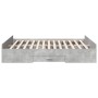 Concrete gray engineered wood bed with drawers 140x200 cm by vidaXL, Beds and slatted bases - Ref: Foro24-3280296, Price: 151...