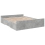 Concrete gray engineered wood bed with drawers 140x200 cm by vidaXL, Beds and slatted bases - Ref: Foro24-3280296, Price: 151...