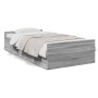 Cama con cajones madera de ingeniería gris Sonoma 90x190 cm de vidaXL, Camas y somieres - Ref: Foro24-3280347, Precio: 126,53...