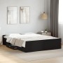 Black engineered wood bed with drawers 140x200 cm by vidaXL, Beds and slatted bases - Ref: Foro24-3280294, Price: 157,03 €, D...