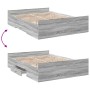 Cama con cajones madera ingeniería gris Sonoma 120x200 cm de vidaXL, Camas y somieres - Ref: Foro24-3280305, Precio: 149,76 €...