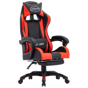 Gaming chair with footrest in red and black synthetic leather by vidaXL, Office chairs - Ref: Foro24-287987, Price: 174,99 €,...