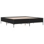 Estructura de cama madera de ingeniería y metal negro 180x200cm de vidaXL, Camas y somieres - Ref: Foro24-3279782, Precio: 15...