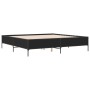 Estructura de cama madera de ingeniería y metal negro 180x200cm de vidaXL, Camas y somieres - Ref: Foro24-3279782, Precio: 15...