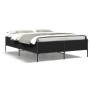 Estructura de cama madera de ingeniería y metal negro 135x190cm de vidaXL, Camas y somieres - Ref: Foro24-3279812, Precio: 14...