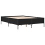 Estructura de cama madera de ingeniería y metal negro 135x190cm de vidaXL, Camas y somieres - Ref: Foro24-3279812, Precio: 14...