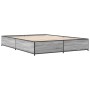 Sonoma gray metal engineered wood bed frame 120x200 cm by vidaXL, Beds and slatted bases - Ref: Foro24-3279850, Price: 118,04...