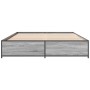 Estructura cama madera ingeniería metal gris Sonoma 120x200 cm de vidaXL, Camas y somieres - Ref: Foro24-3279850, Precio: 118...