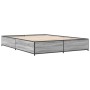 Estructura cama madera ingeniería metal gris Sonoma 120x200 cm de vidaXL, Camas y somieres - Ref: Foro24-3279850, Precio: 118...