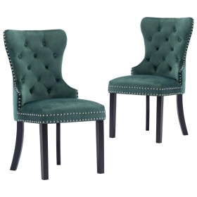 Dining chairs 2 units dark green velvet by vidaXL, dining chairs - Ref: Foro24-287960, Price: 296,33 €, Discount: %