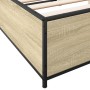 Sonoma oak metal engineered wood bed frame 150x200 cm by vidaXL, Beds and slatted bases - Ref: Foro24-3279838, Price: 123,36 ...