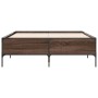 Estructura cama madera ingeniería metal marrón roble 120x200 cm de vidaXL, Camas y somieres - Ref: Foro24-3279806, Precio: 14...