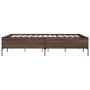 Estructura cama madera ingeniería metal marrón roble 120x200 cm de vidaXL, Camas y somieres - Ref: Foro24-3279806, Precio: 14...