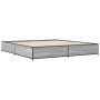 Estructura cama madera ingeniería metal gris Sonoma 200x200 cm de vidaXL, Camas y somieres - Ref: Foro24-3279825, Precio: 141...