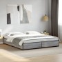 Estructura cama madera ingeniería metal gris Sonoma 200x200 cm de vidaXL, Camas y somieres - Ref: Foro24-3279825, Precio: 141...