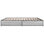 Estructura cama madera ingeniería metal gris Sonoma 200x200 cm de vidaXL, Camas y somieres - Ref: Foro24-3279825, Precio: 141...