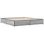 Estructura cama madera ingeniería metal gris Sonoma 200x200 cm de vidaXL, Camas y somieres - Ref: Foro24-3279825, Precio: 141...