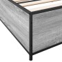 Estructura cama madera ingeniería metal gris Sonoma 200x200 cm de vidaXL, Camas y somieres - Ref: Foro24-3279825, Precio: 141...