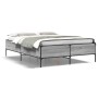 Estructura cama madera ingeniería metal gris Sonoma 140x190 cm de vidaXL, Camas y somieres - Ref: Foro24-3279810, Precio: 141...