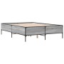 Estructura cama madera ingeniería metal gris Sonoma 140x190 cm de vidaXL, Camas y somieres - Ref: Foro24-3279810, Precio: 141...