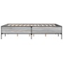 Estructura cama madera ingeniería metal gris Sonoma 140x190 cm de vidaXL, Camas y somieres - Ref: Foro24-3279810, Precio: 141...