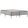 Estructura cama madera ingeniería metal gris Sonoma 140x190 cm de vidaXL, Camas y somieres - Ref: Foro24-3279810, Precio: 141...