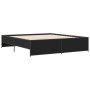 Estructura de cama madera de ingeniería y metal negro 200x200cm de vidaXL, Camas y somieres - Ref: Foro24-3279867, Precio: 15...