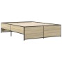 Estructura cama madera ingeniería metal roble Sonoma 120x190 cm de vidaXL, Camas y somieres - Ref: Foro24-3279908, Precio: 12...