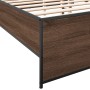 Oak brown metal engineered wood bed frame 150x200 cm by vidaXL, Beds and slatted bases - Ref: Foro24-3279886, Price: 144,52 €...