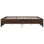 Estructura cama madera ingeniería metal marrón roble 200x200 cm de vidaXL, Camas y somieres - Ref: Foro24-3279871, Precio: 15...