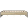 Estructura cama madera ingeniería metal roble Sonoma 135x190 cm de vidaXL, Camas y somieres - Ref: Foro24-3279903, Precio: 12...